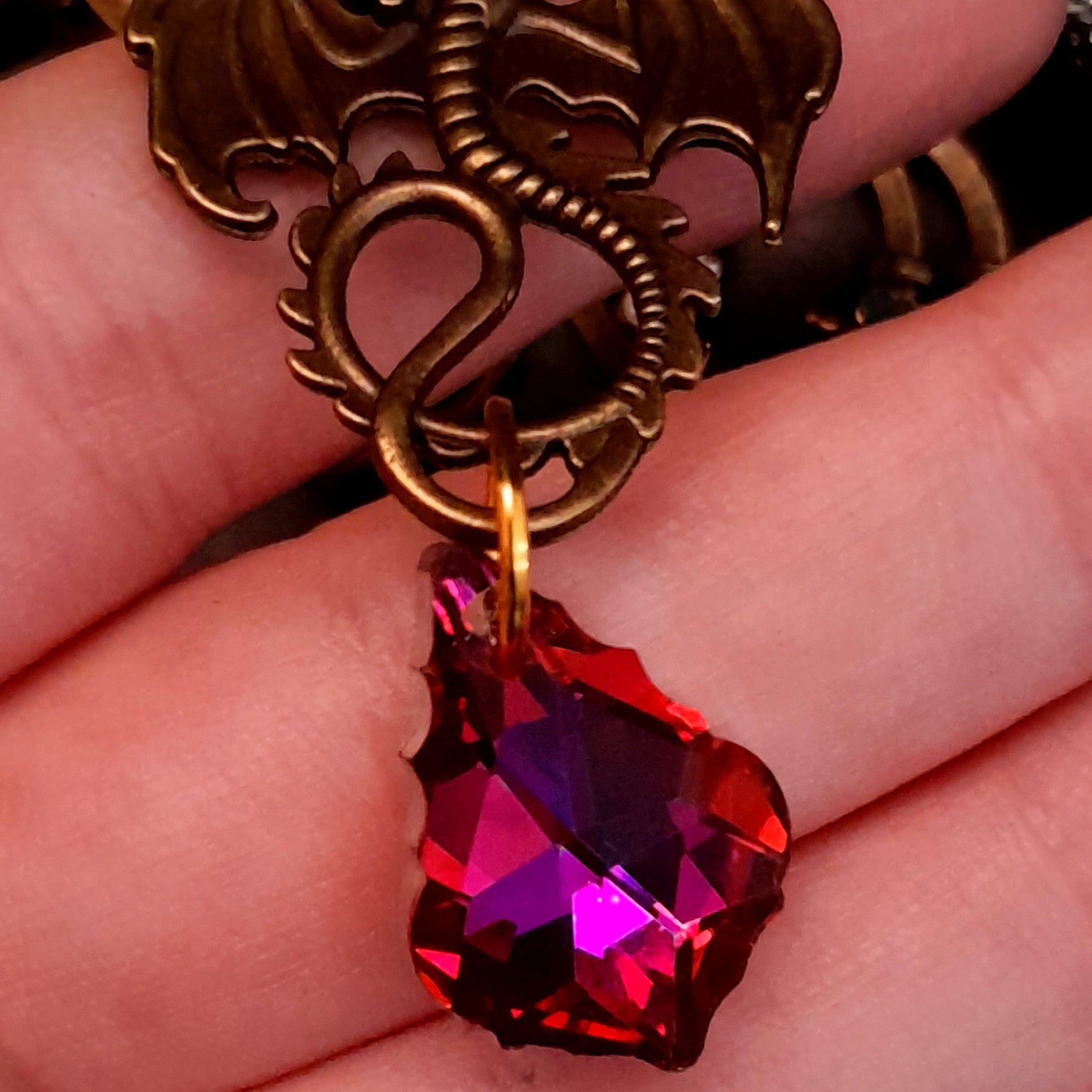 statement necklace with pumpkins dragon leaves brass filigree moon baroque crystals and swarovski yellow icicle crystal round links unique chain 