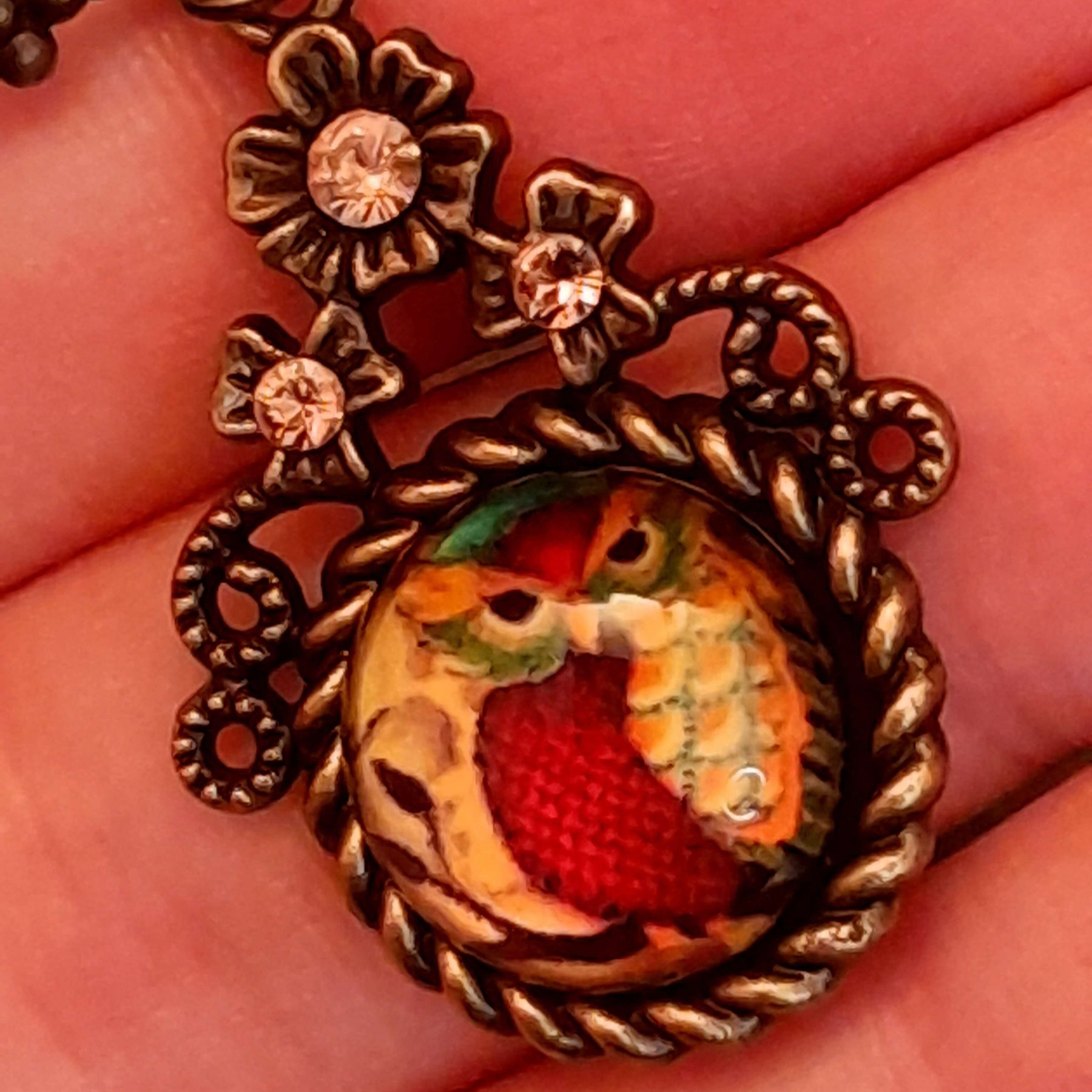 small earrings victorian vintage style with owl cabochins and swarovski crystals