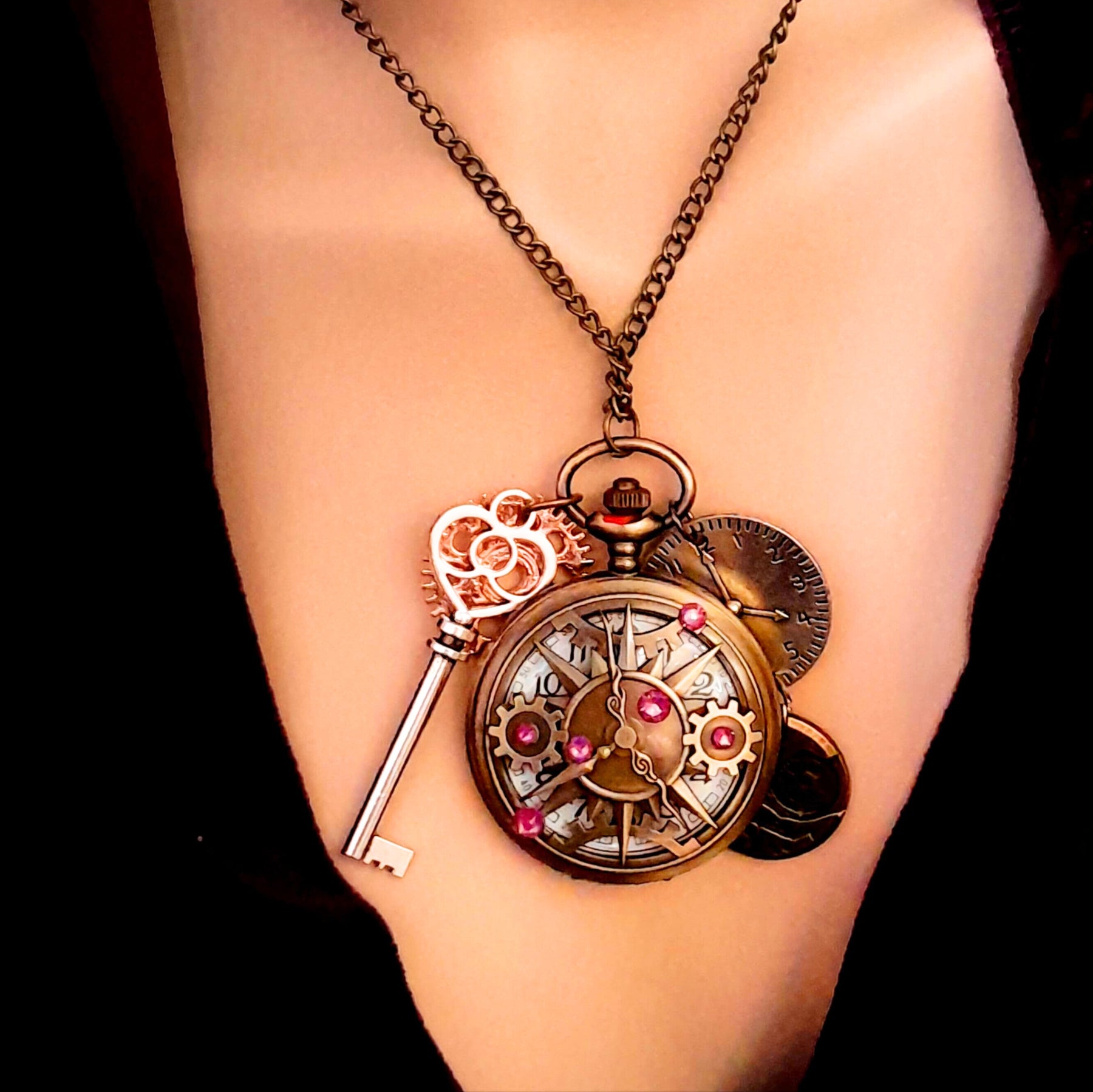 Purple Pocket Watch Steampunk Style
