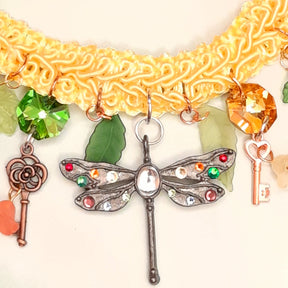 Magical fantasy dragonfly choker necklace with rainbow Swarovski crystals handmade Victorian style vintage style