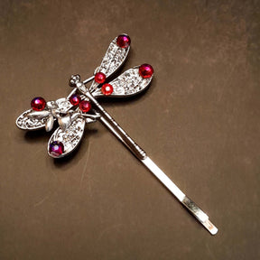 volcano swarovski crystals dragonfly hair pin with magical fairy