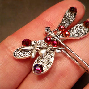 volcano swarovski crystals dragonfly hair pin with magical fairy
