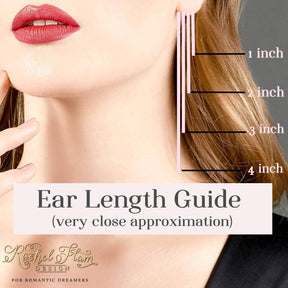 Pink Flower Long Dangle Cat's Eye Earrings