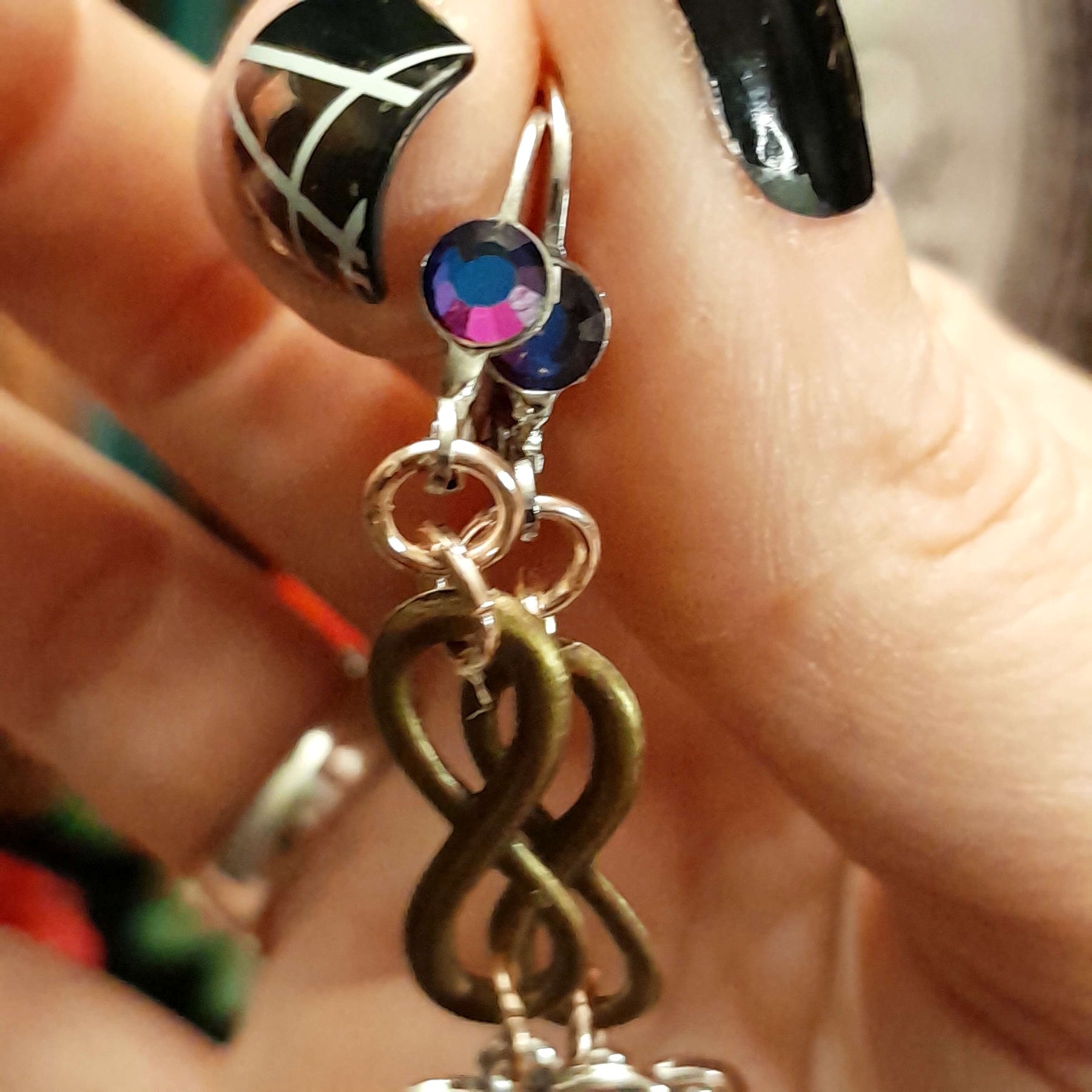 Earrings Eternity Crystal Hearts