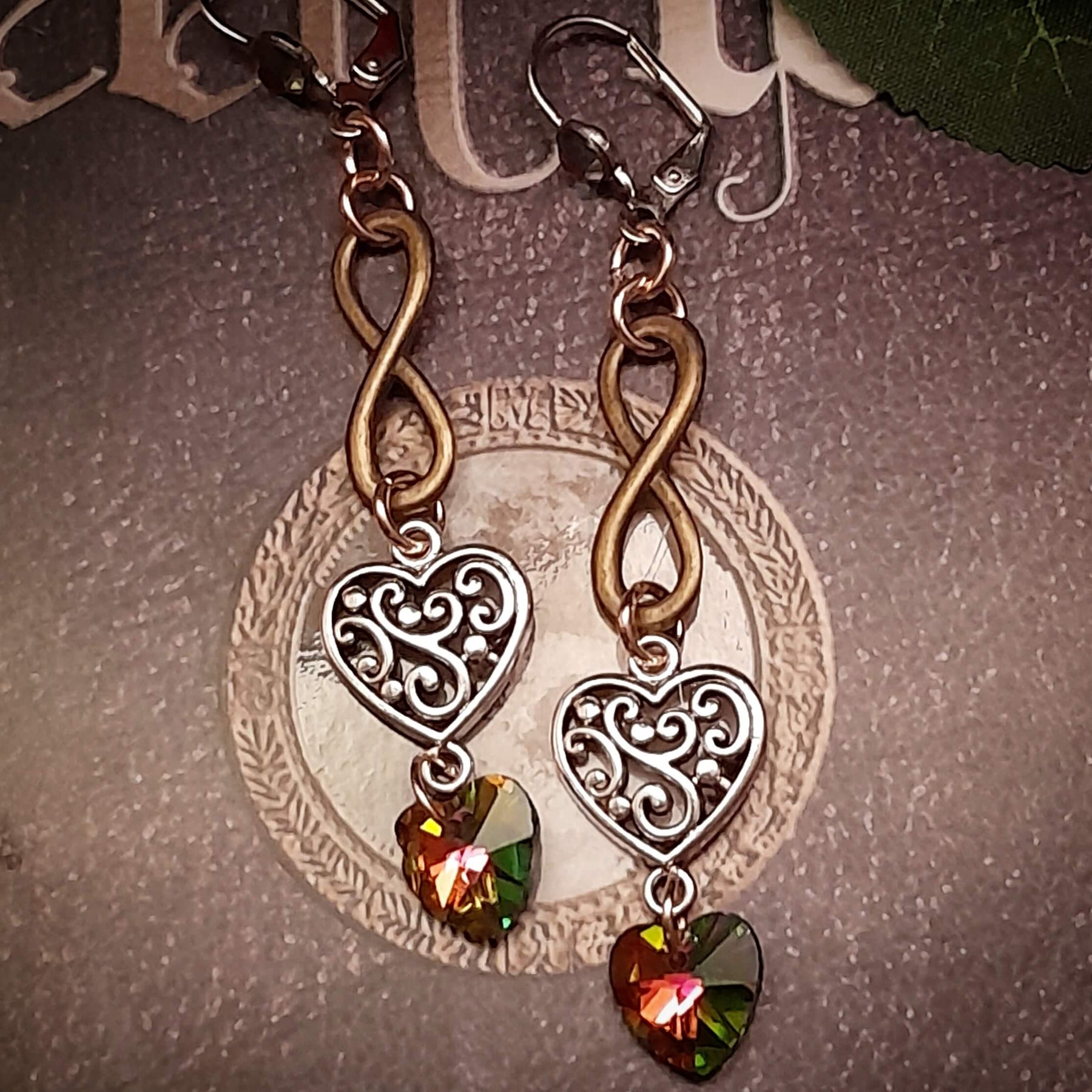 Earrings Eternity Crystal Hearts
