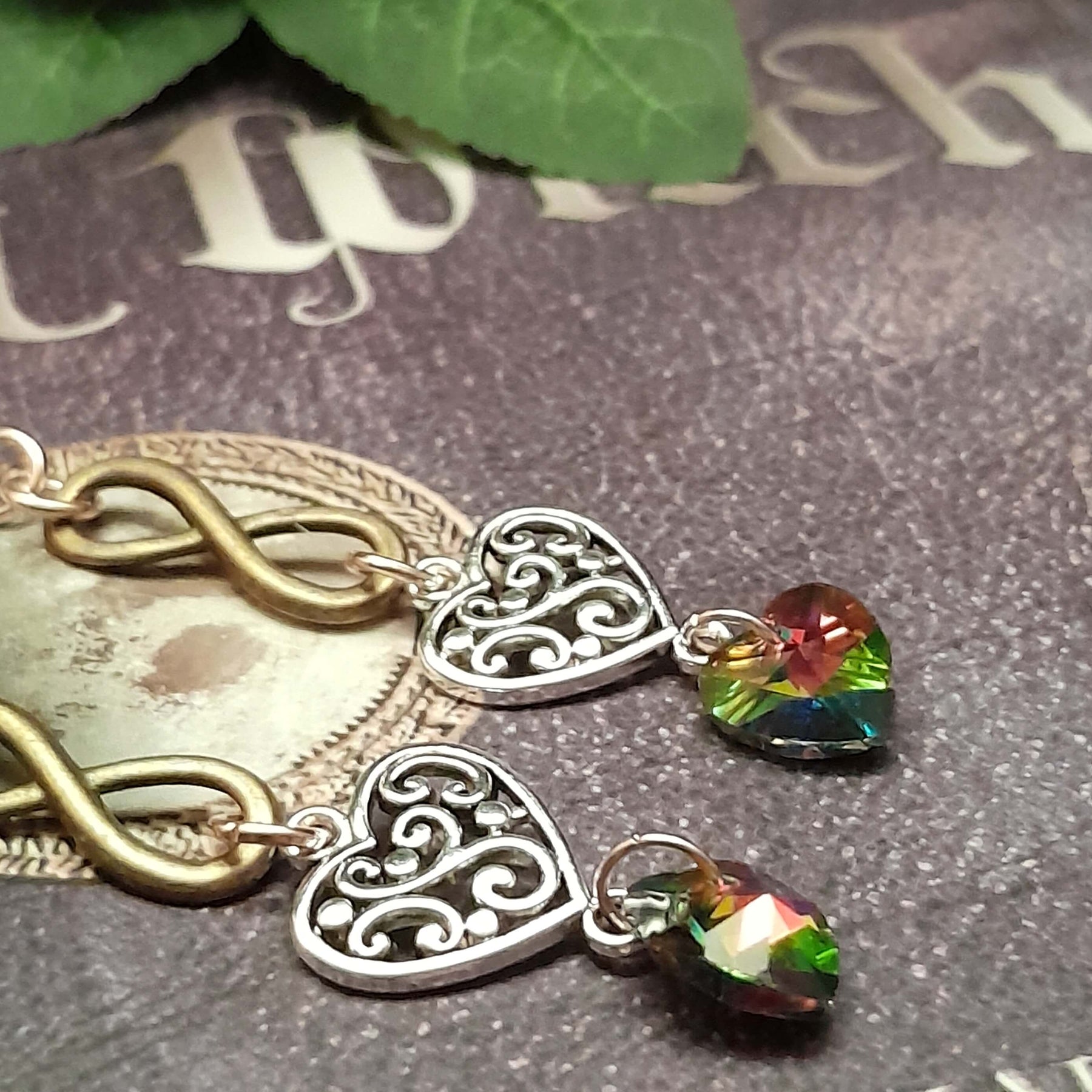 Earrings Eternity Crystal Hearts