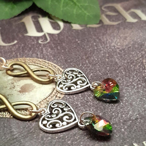 Earrings Eternity Crystal Hearts