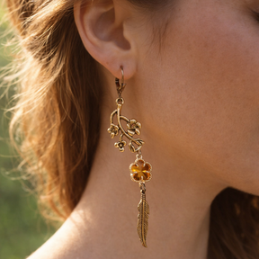 Earrings Flowers & Feathers