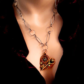 Heart Fantasy Necklace |Green Crystals