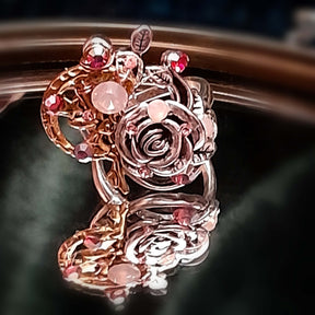 Rose Fairy Moon Statement Ring - Size 7.5