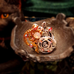 Rose Fairy Moon Statement Ring - Size 7.5