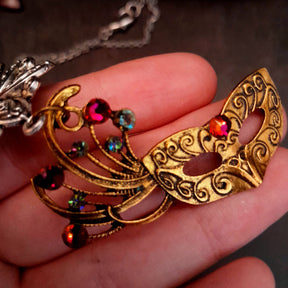 Peacock Pendant Snake Necklace Fantasy Mask
