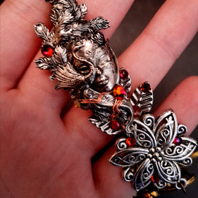 Peacock Pendant Snake Necklace Fantasy Mask