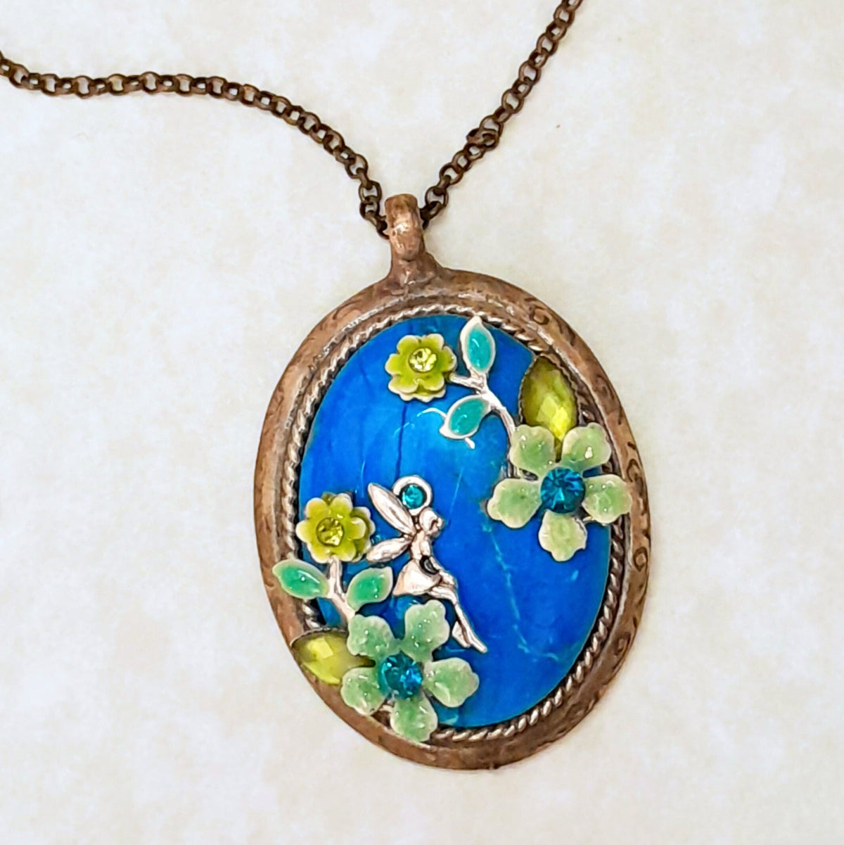 Turquoise Gemstone Fairy Flower Necklace