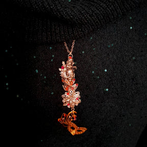 Peacock Pendant Snake Necklace Fantasy Mask