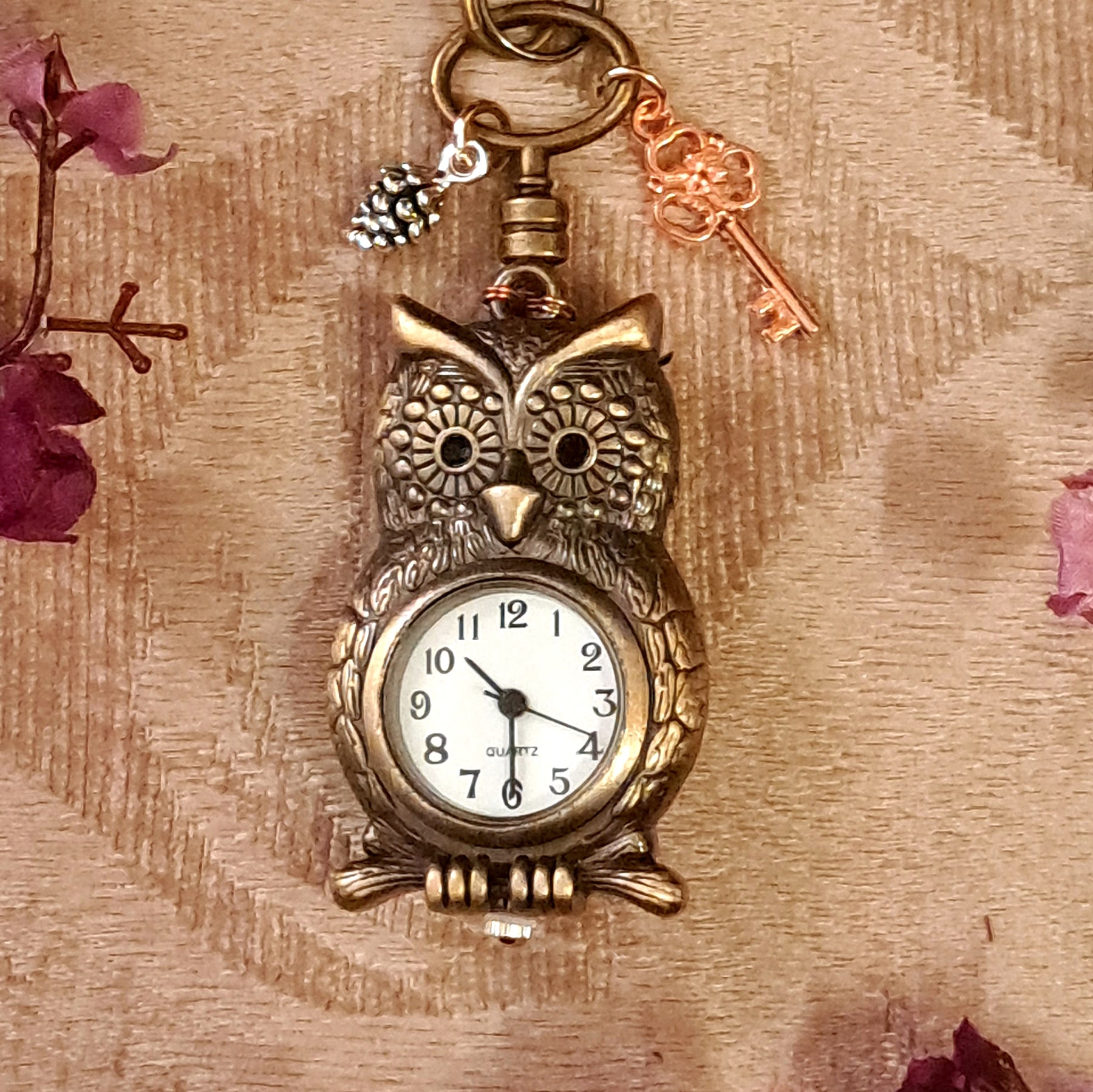 Forest Owl Clock Pendant Necklace