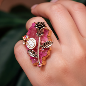 Pink Geode Ring - Right Side