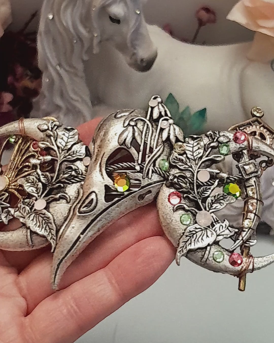 Butterfly Hairclip Crescent Moons Barrette