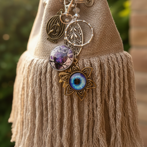 Purse Charm Clipped to Boho Bag