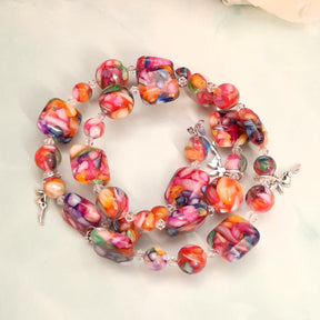 Rainbow multicolor fairy bracelet with Swarovski crystals, Victorian style vintage style handmade fantasy jewelry