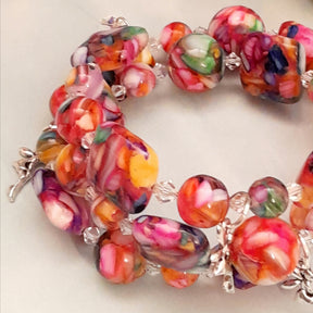 Fairy rainbow crystal stretch bracelet with Swarovski crystals, Victorian style vintage style handmade fantasy jewelry

