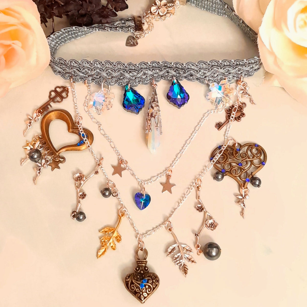 Blue Celestial Bridal Choker | Something Blue Wedding Jewelry