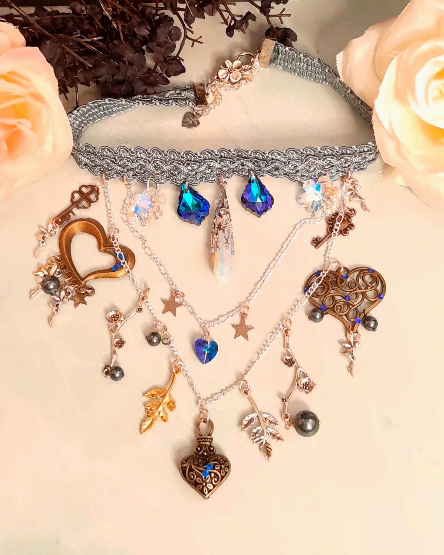 Blue Celestial Bridal Choker | Something Blue Wedding Jewelry