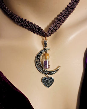 Amethyst Moon Necklace Choker Mom Gift