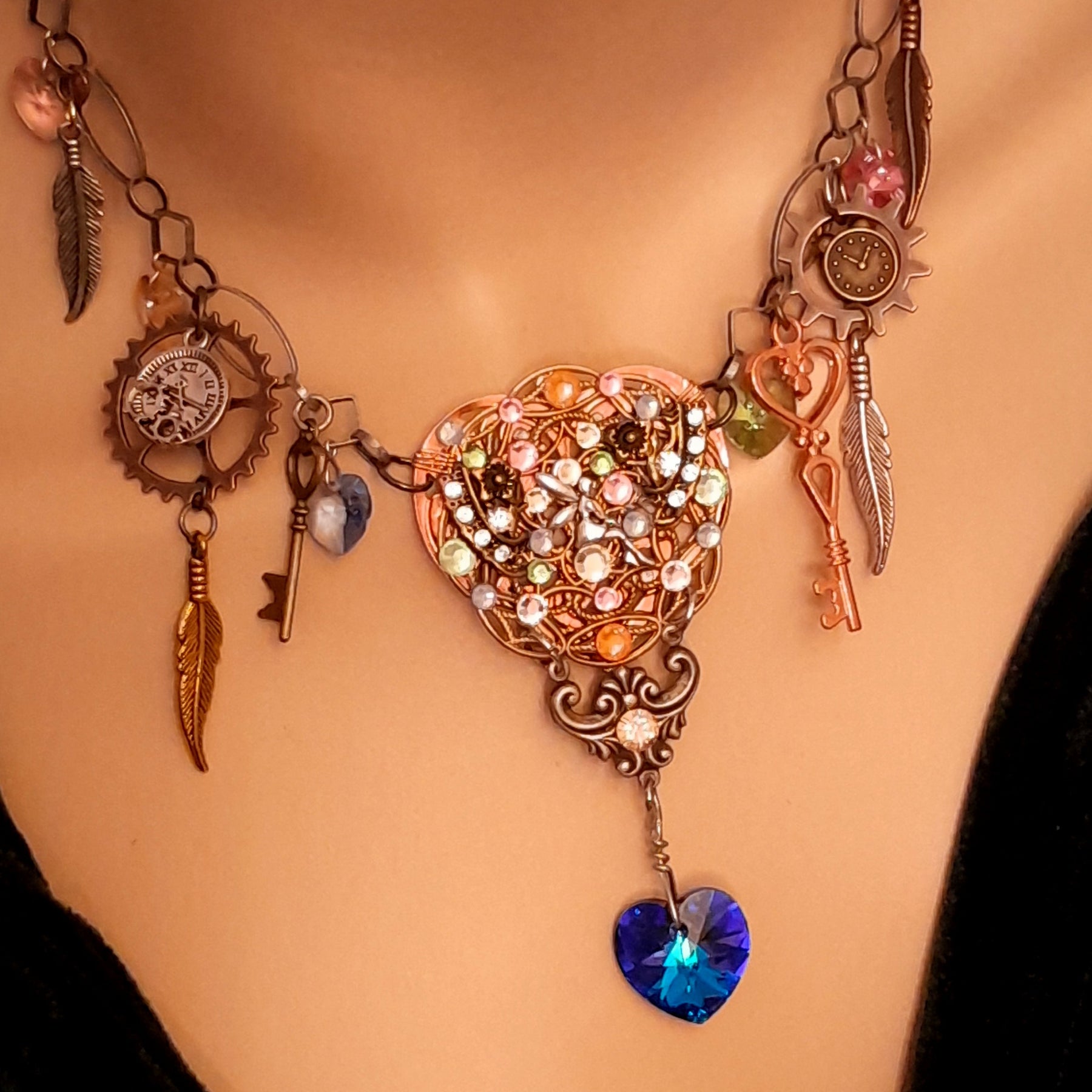 Heart Necklace Fairy Steampunk Style