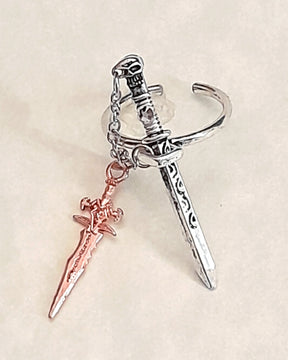Adjustable Fantasy Double Sword Ring