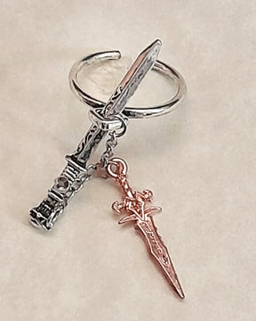Adjustable Fantasy Double Sword Ring