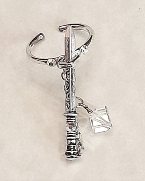 Adjustable Fantasy Sword Ring AB Crystals
