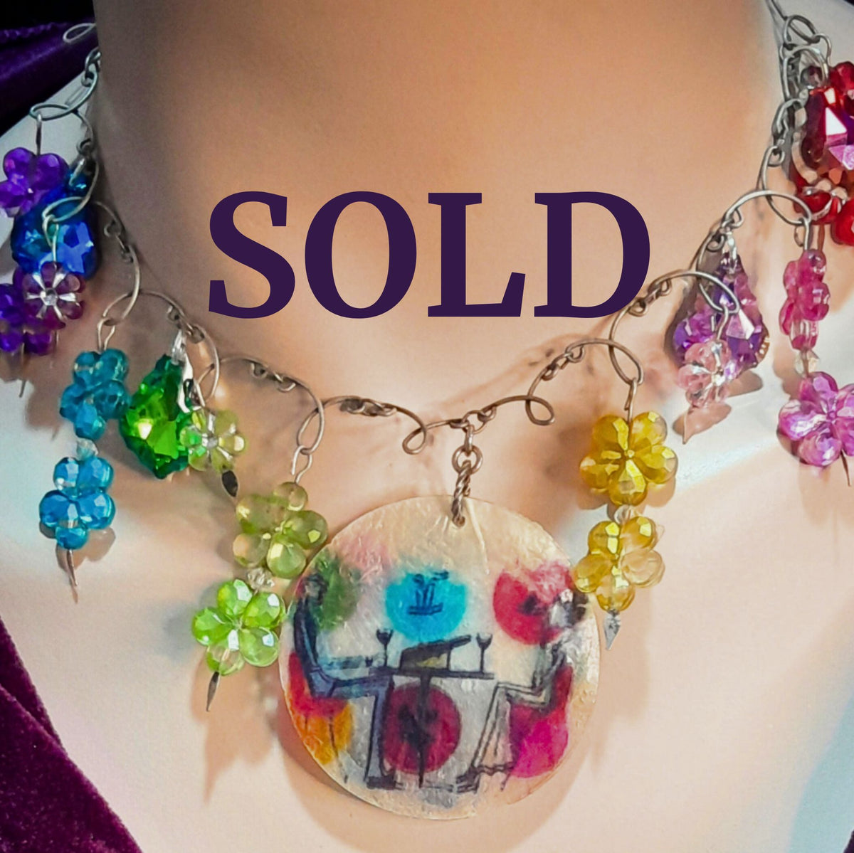Necklace Rainbow Multicolor Shell