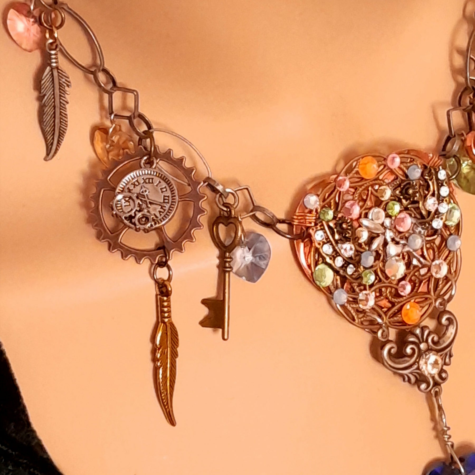 Heart Necklace Fairy Steampunk Style