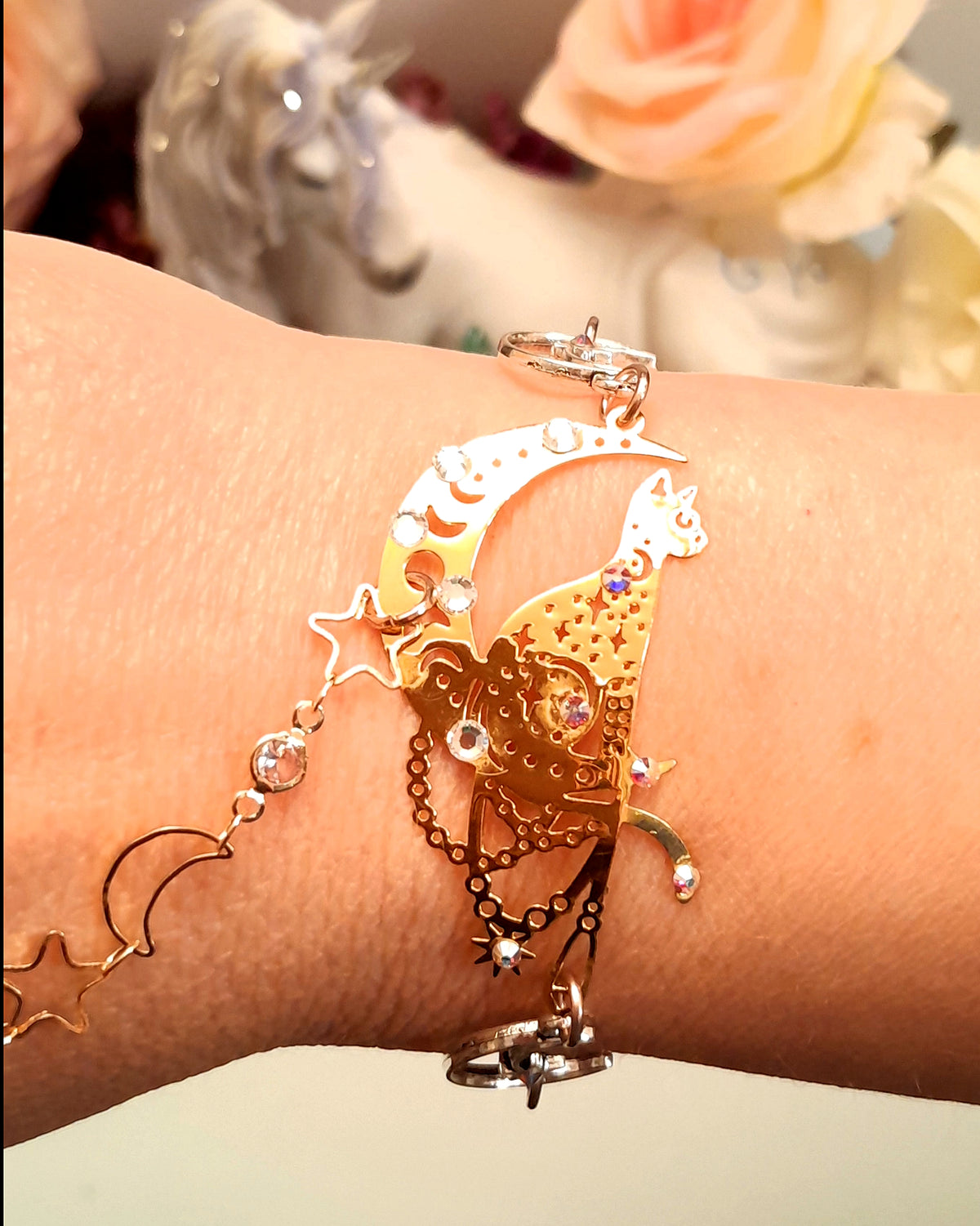 Cat & Moon Magical Hand Chain