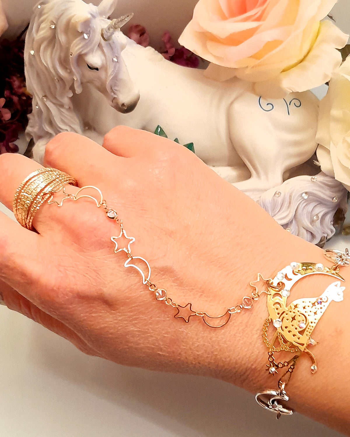 Cat & Moon Magical Hand Chain
