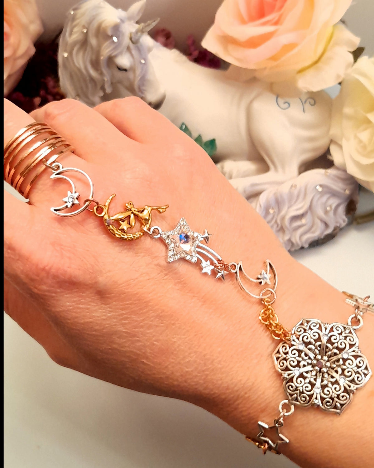 Moon Fairy Flower Hand Chain