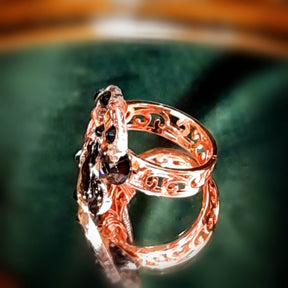 Cat & Moon Rose Gold Ring - Size 7.5