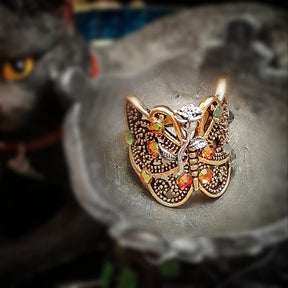 Butterfly Filigree Flower Ring - Size 7.5