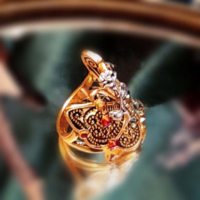 Butterfly Filigree Flower Ring - Size 7.5