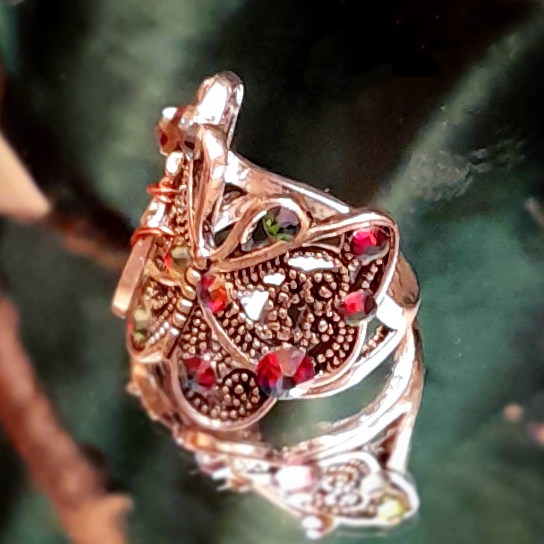 Butterfly Fairy Filigree Ring Size 8