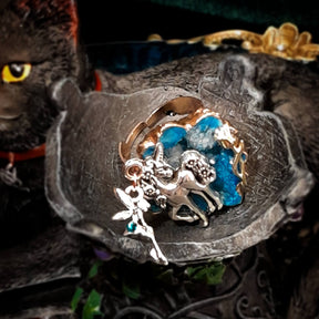 Adjustable Ring Turquoise Geode Unicorn