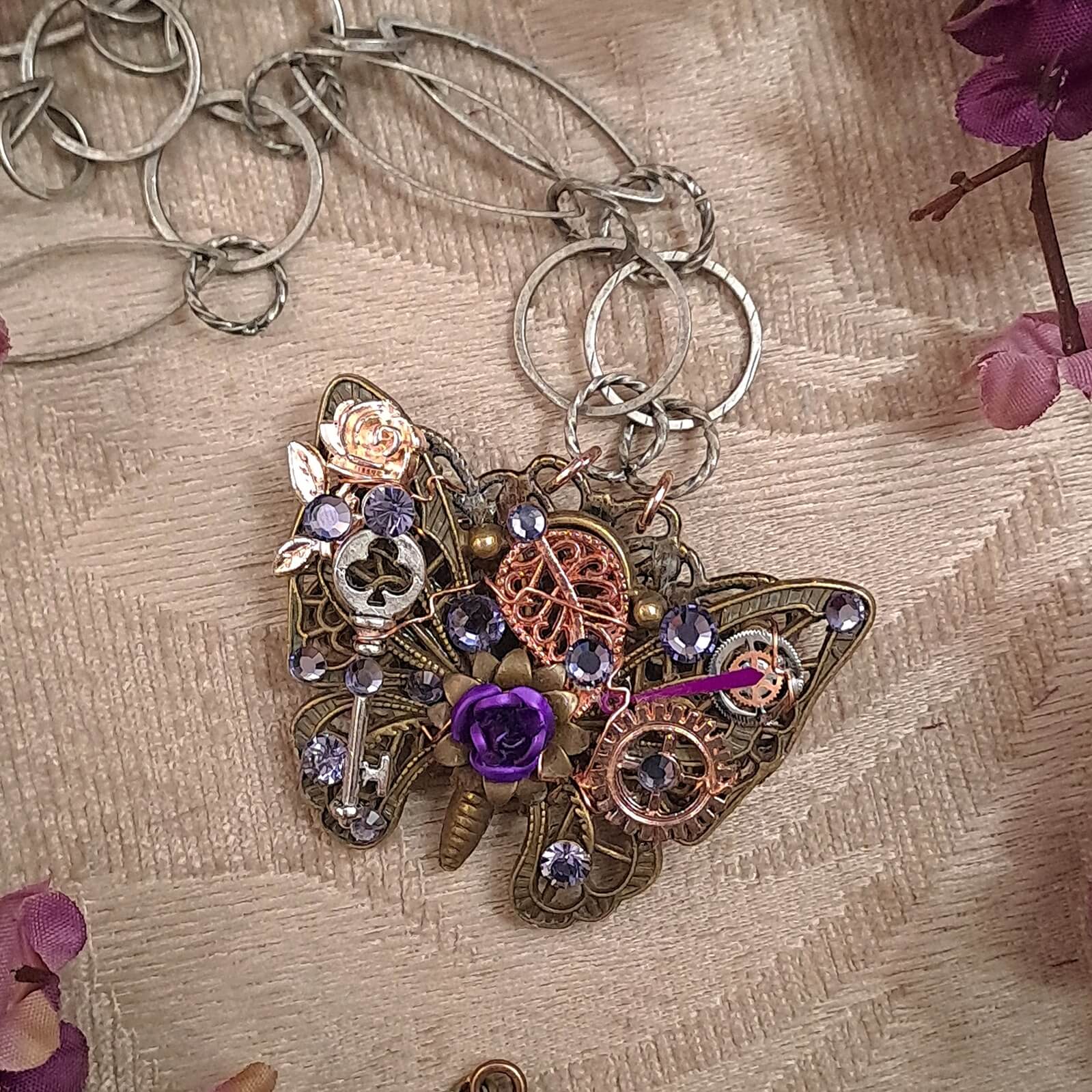 Purple Butterfly Fantasy Necklace