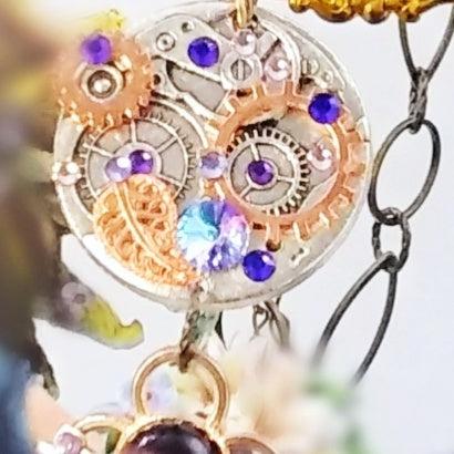 purple clock fantasy necklace
