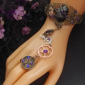 hummingbird dragonfly purple slave bracelet