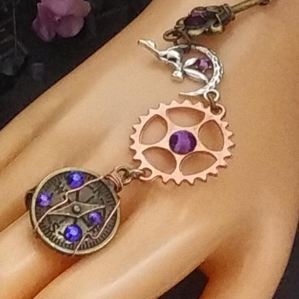 purple steampunk fantasy slave bracelet