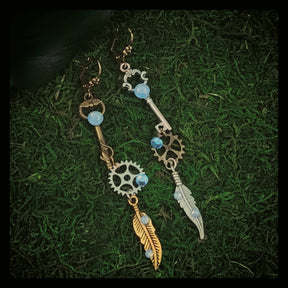 light blue long dangle earrings