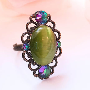 Green Cat's Eye Ring