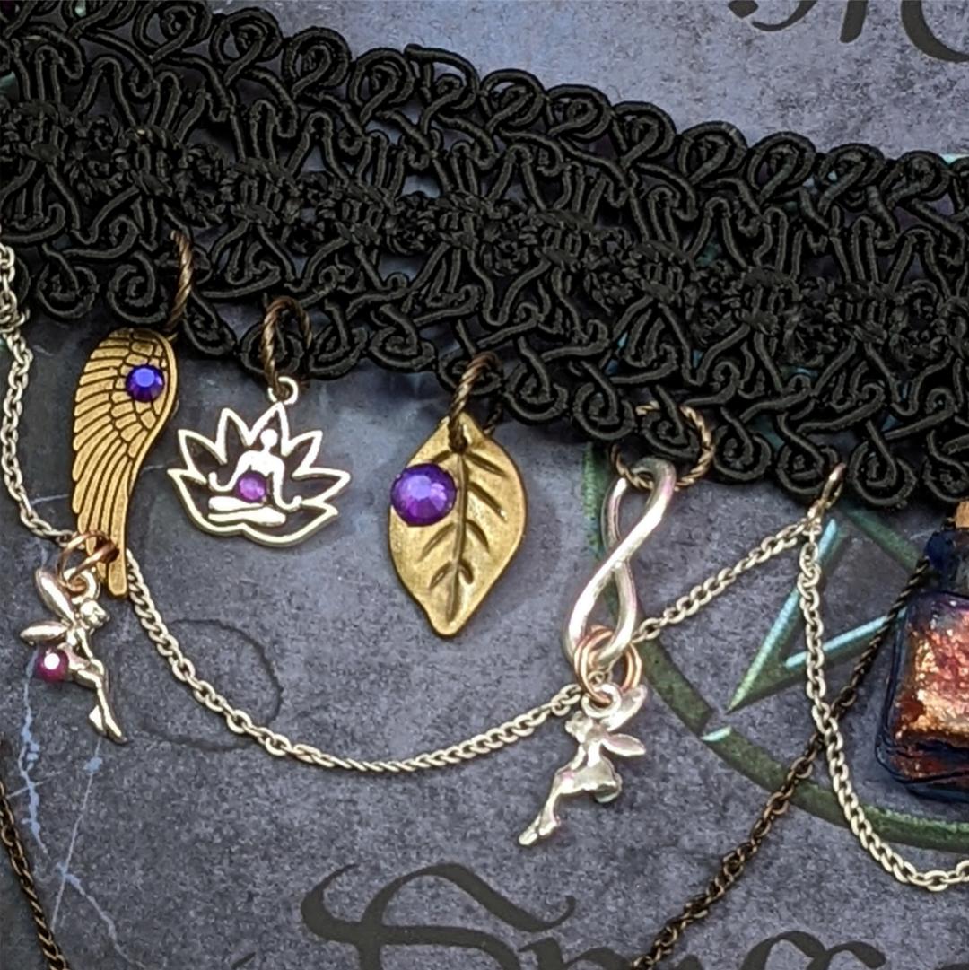 black choker close up meditation faries and nature