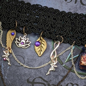 black choker close up meditation faries and nature